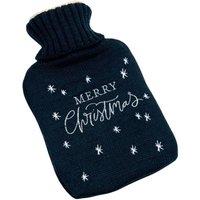 KDMD Merry Christmas Hot Water Bottle in Dark Blue