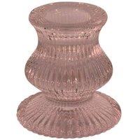 KDMD Pink Eliza Glass Taper Candle Holder 6cm 5 Pack