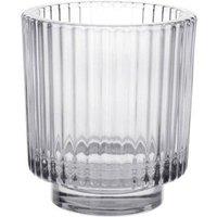 KDMD Clear Margot Stepped Glass Tealight Holder 10cm 4 Pack