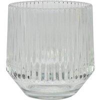 KDMD Rigel Ribbed Votive 9.5cm x 9.7cm 4 Pack in Clear | Size: 9.5 cm x 9.7 cm