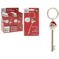 KDMD 4 X 1 Inch Elf Design Diecast Key To Santas Workshop On Blst Crd 6 in Gold