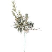 KDMD Champagne Poinsettia & Ball Pick 12cm 5 Pack in Green
