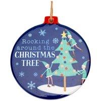 KDMD Rocking Around the Christmas Tree Ceramic 5 Pack in Blue