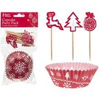 KDMD Christmas Cupcake Party Pack 5 Pack in Red