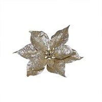 KDMD Gold Glitter Poinsettia Pick 4 Pack
