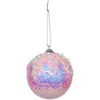 KDMD Iridescent Pink Bauble 8cm 4 Pack