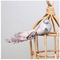 KDMD Silver Showfeather Bird with clip 4 Pack