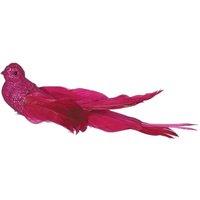 KDMD Hot Pink Glitter Bird with Clip 23cm 4 Pack