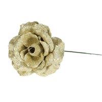 KDMD Gold Glitter Rose D21cm 3 Pack