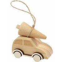 KDMD Wooden Car with Christmas Tree 3 Pack in Light Sand