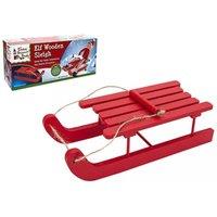 KDMD Elf Red Wooden Sleigh 7x3x2 inch 3 Pack