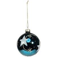 KDMD Midnight Blue Glass Star Bauble Dia8cm 3 Pack