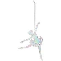 KDMD Iridescent Dancing Ballerina Decoration 12cm 3 Pack in Silver