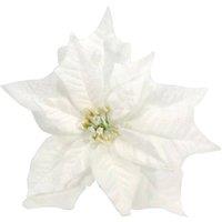 KDMD Snowy White Poinsettia with Clip Dia25cm 2 Pack