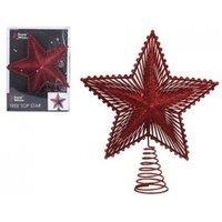 KDMD 20cm Luxury Tree Top Star Red 2 Pack