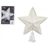 KDMD 20cm Luxury Tree Top Star White 2 Pack
