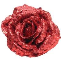 KDMD Red Glitter Rose with Clip Dia18cm 2 Pack