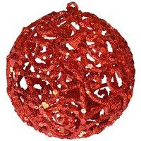 KDMD Red Lattice Bauble 13cm 2 Pack