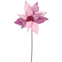 KDMD Pink Single Poinsettia Stem 45cm 2 Pack
