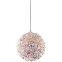 KDMD Pink Pastel Sparkle Bauble 10cm 2 Pack