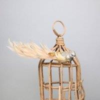 KDMD Gold Lyre Bird Gold Glitter with clip 2 Pack