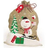 KDMD Snowman Hessia Christmas Sack 2 Pack