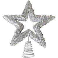 KDMD Silver Glitter Star Tree Topper 2 Pack