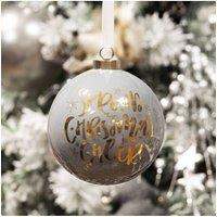 KDMD Grey & Gold Ceramic Bauble- Spread Christmas Cheer 2 Pack