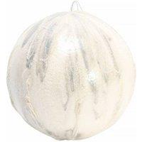KDMD Winter Wonderland White & Silver Bauble Dia13cm 2 Pack