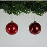 KDMD 8cm Pearlised Red Baubles 6 Pack