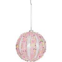 KDMD Pink Sequin Bauble 10cm Christmas Ornament