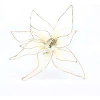 KDMD Gold Poinsettia Organza with Clip H29cm