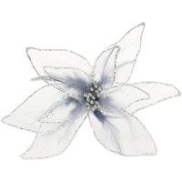 KDMD Silver Poinsettia Organza with Clip Dia29cm
