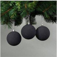 KDMD 8cm Black Velvet Baubles Set of 6