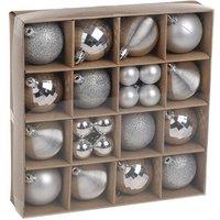 KDMD Silver Baubles Assorted Pack 5cm 2.5cm 30 Pack