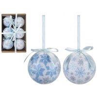 KDMD Snowflake Baubles Set of 6 White