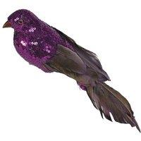KDMD Purple Sequin Peacock 30cm Christmas Ornament