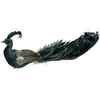 KDMD Green Velvet Peacock 26cm Christmas Ornament