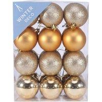 KDMD 6cm Gold Shatterproof Baubles x24