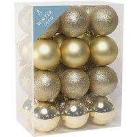 KDMD 6cm Champagne Shatterproof Baubles x24 in Gold