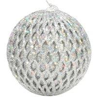 KDMD Silver Glitter & Sequin Bauble Dia12cm