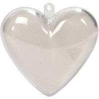 KDMD Heart Shaped Baubles 10 Pack Clear