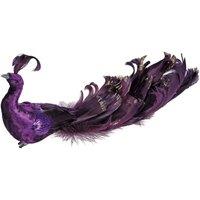 KDMD Purple Velvet Peacock 26cm Christmas Ornament