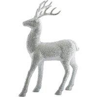 KDMD Glitter Standing Reindeer - Silver 32cm