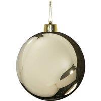 KDMD Champagne Shiny Shatterproof Bauble x1 20cm in Light Sand