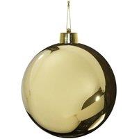 KDMD 20cm Gold Shiny Shatterproof Bauble x1 in Light Sand