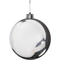KDMD Silver Shiny Shatterproof Bauble x1 20cm