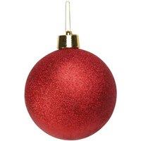 KDMD Red Glitter Shatterproof Bauble x1 20cm