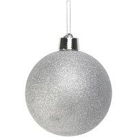 KDMD Silver Glitter Shatterproof Bauble x1 20cm