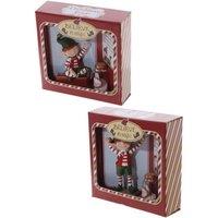 KDMD Message To Santa Christmas Elf Figure With Wishes Jar in Red